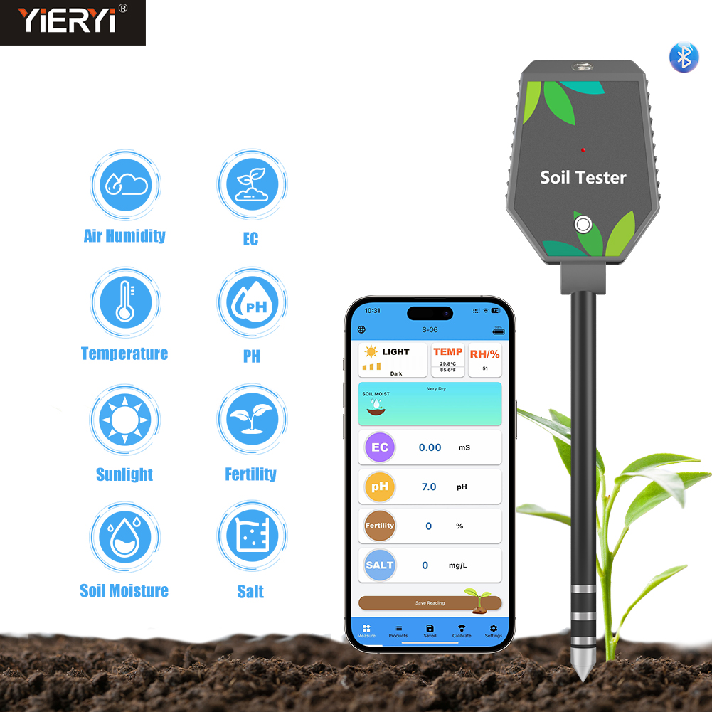 Ph Up Down Solution - Yieryi 8-in-1 جهاز اختبار التربة الذكي