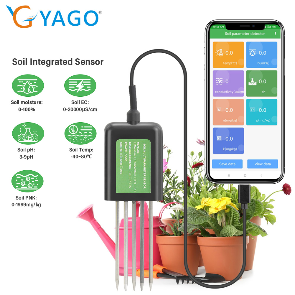 Ph Up Down Solution - YAGO مستشعر التربة pH EC مقياس