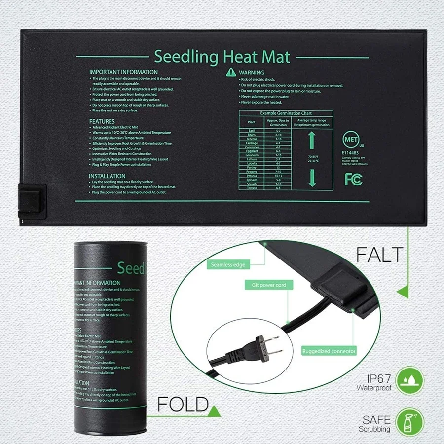 4 أحجام 220 فولت الاتحاد الأور - مراجعة Seedling Heat Pad وسعره